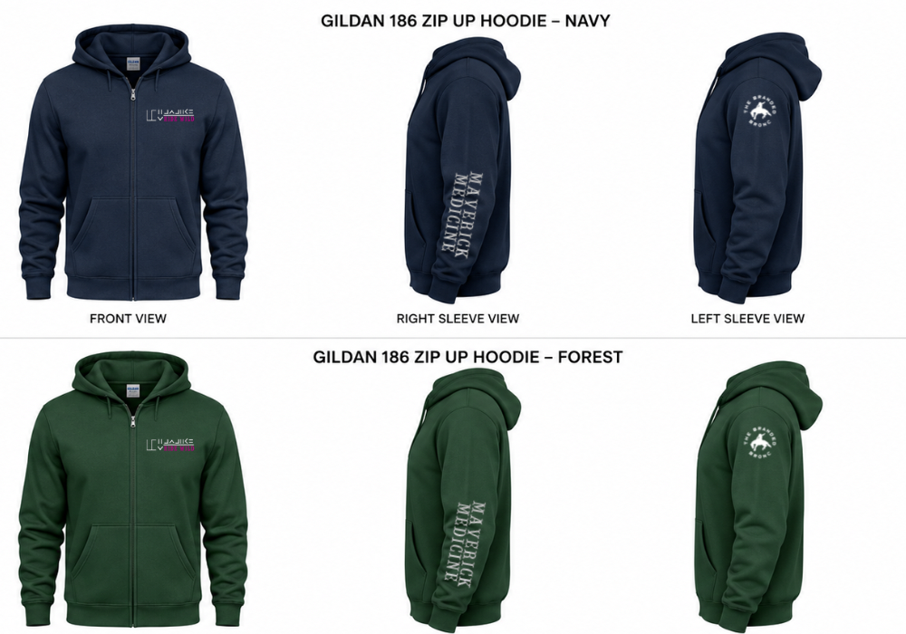 Custom zip up HMA hoodie - Size small