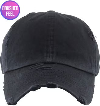 Custom Ride Wild hat on a distressed graphite hat (pink accent)