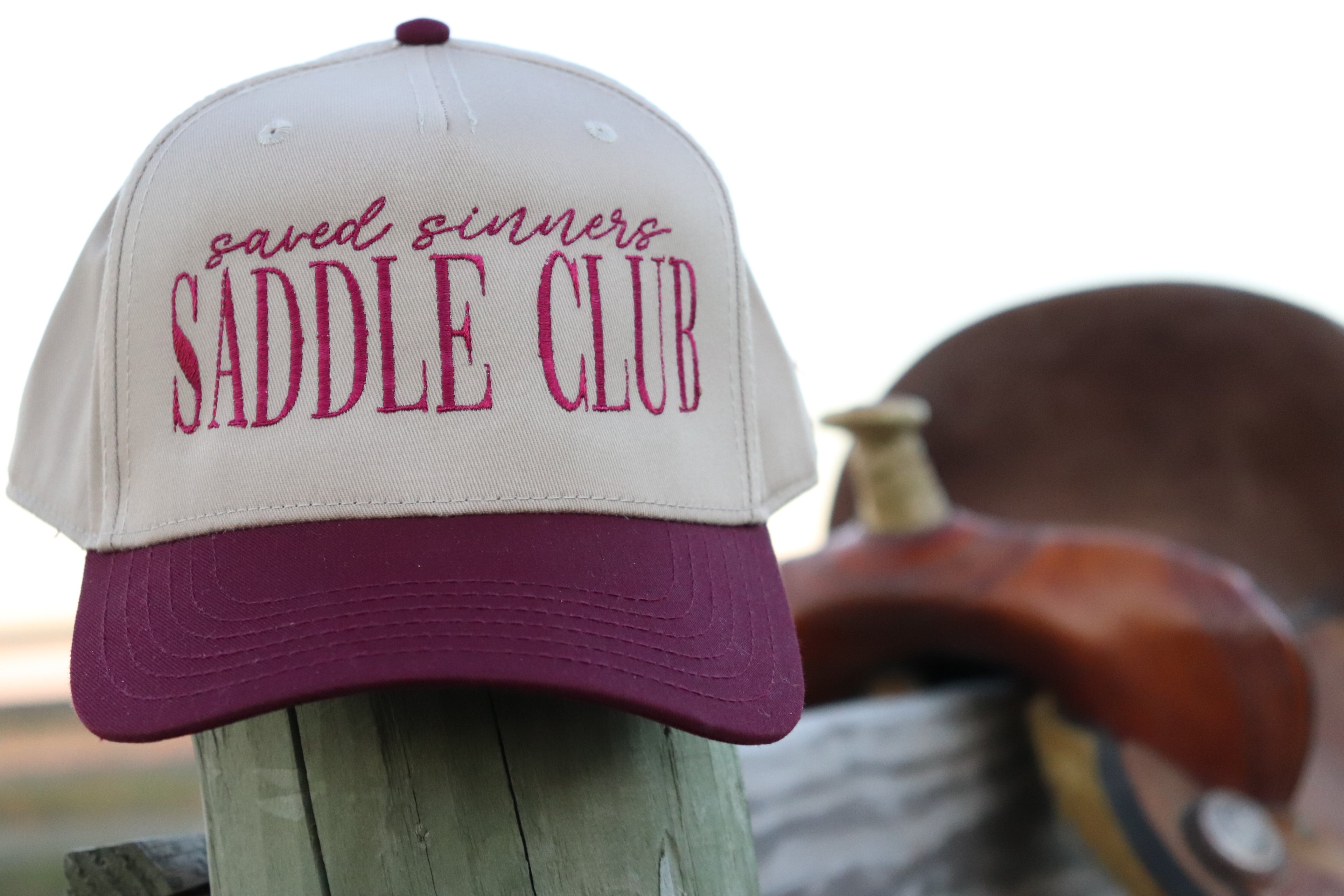 Saved Sinners Saddle Club Canvas Embroidered Hat | CLEARANCE