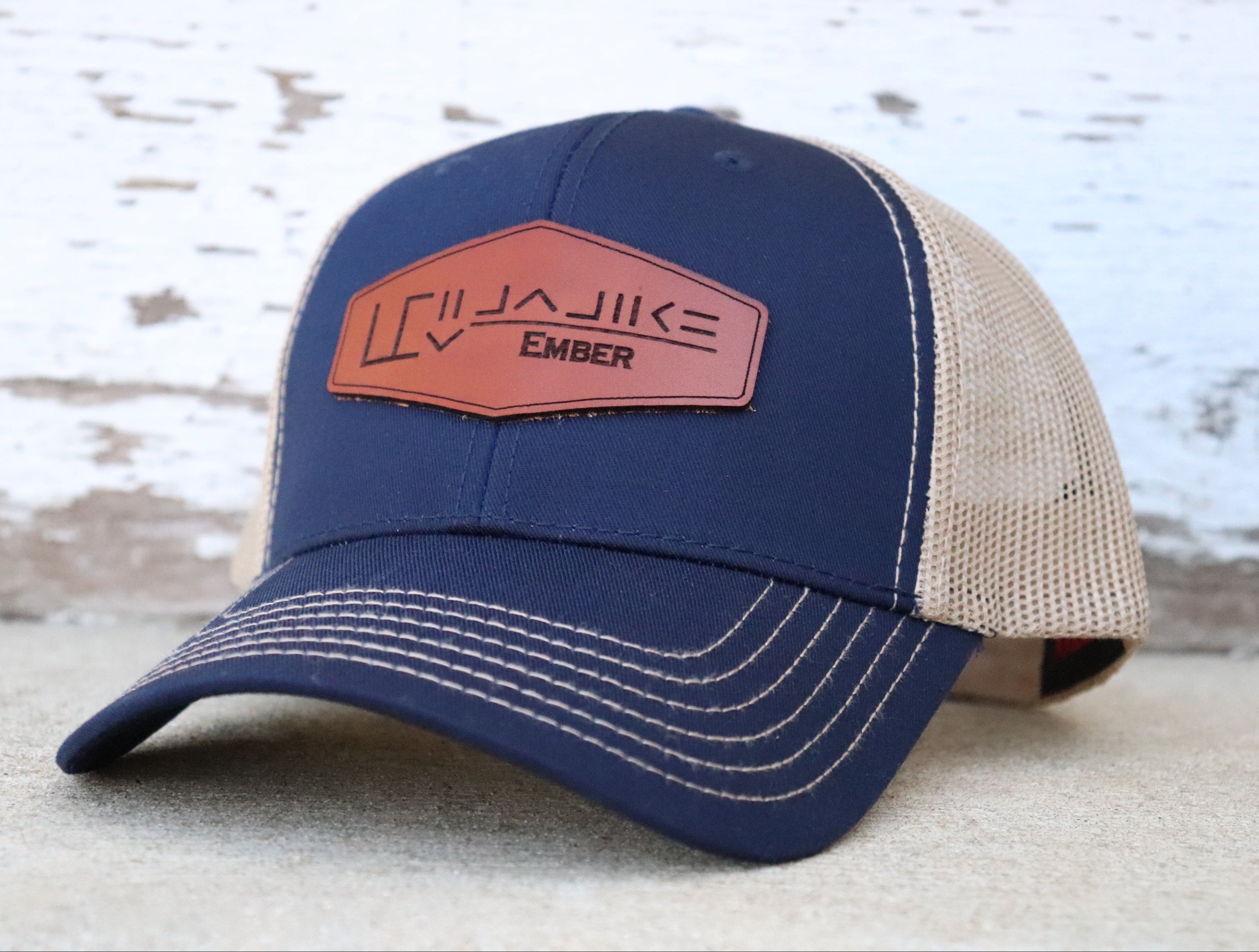 Custom Mustang Freeze Brand Leather Patch Hat