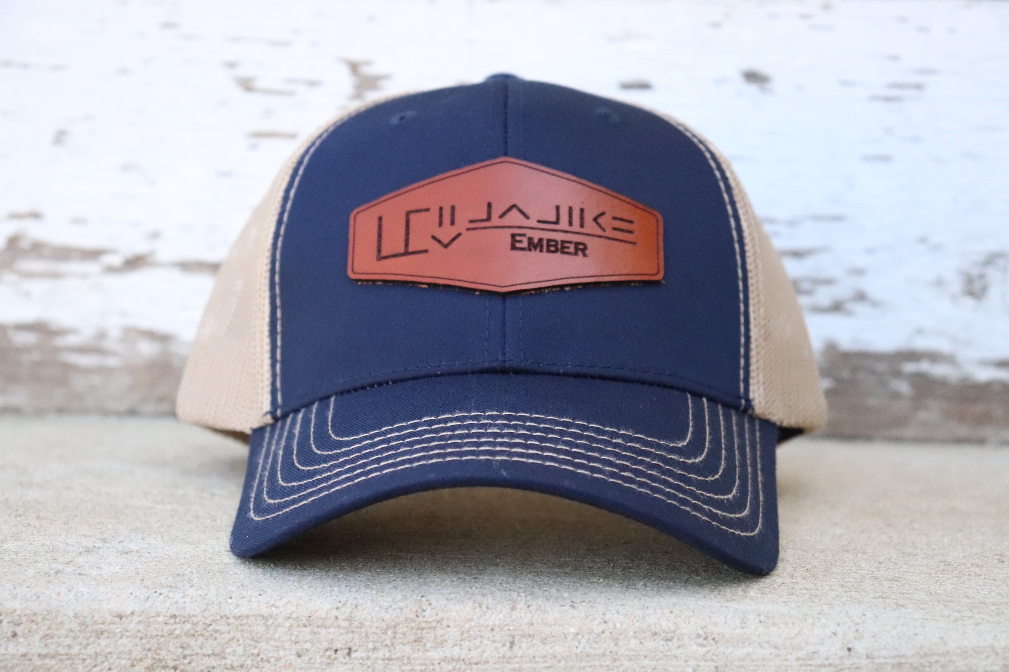 Custom Mustang Freeze Brand Leather Patch Hat
