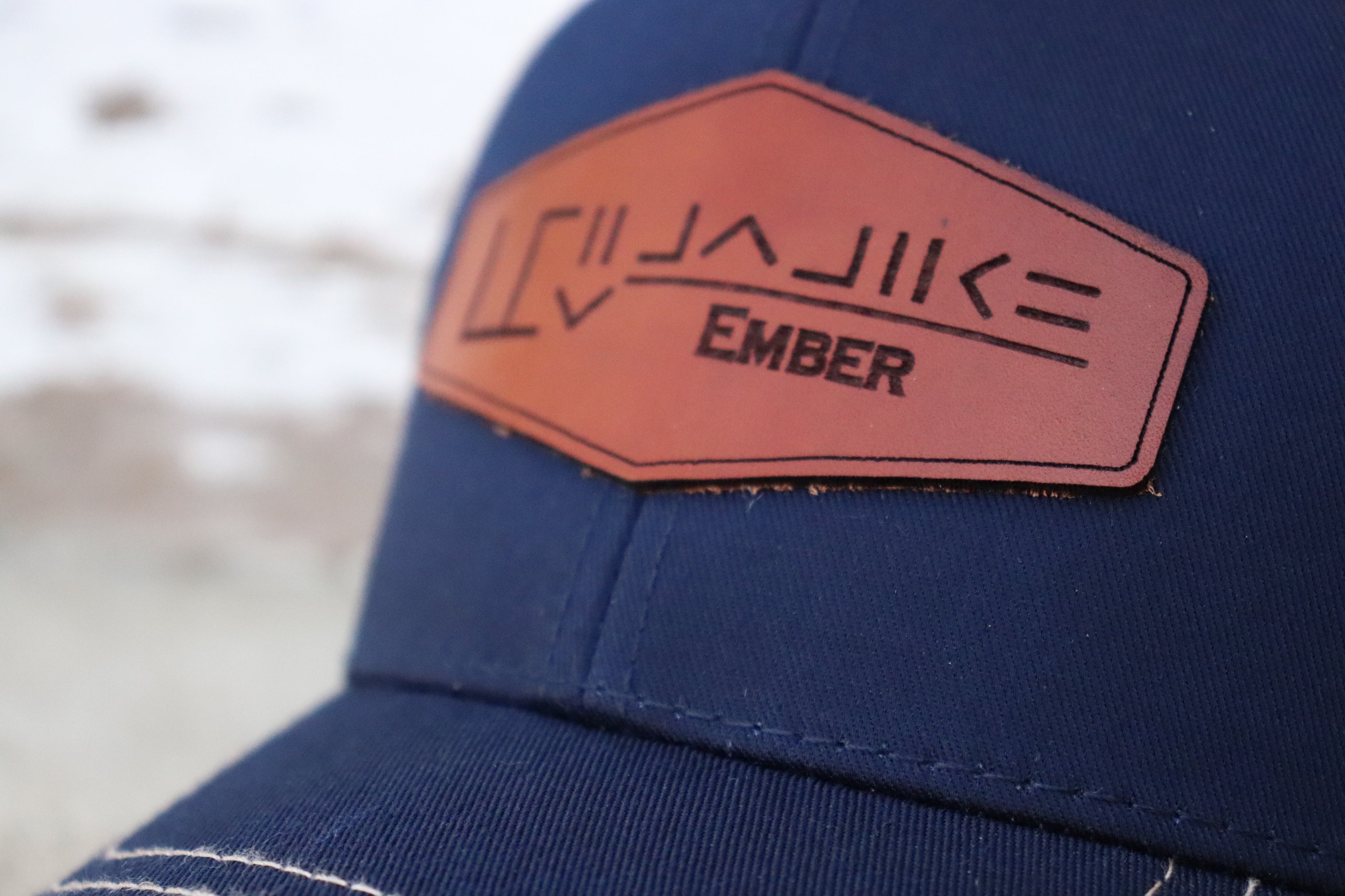 Custom Mustang Freeze Brand Leather Patch Hat