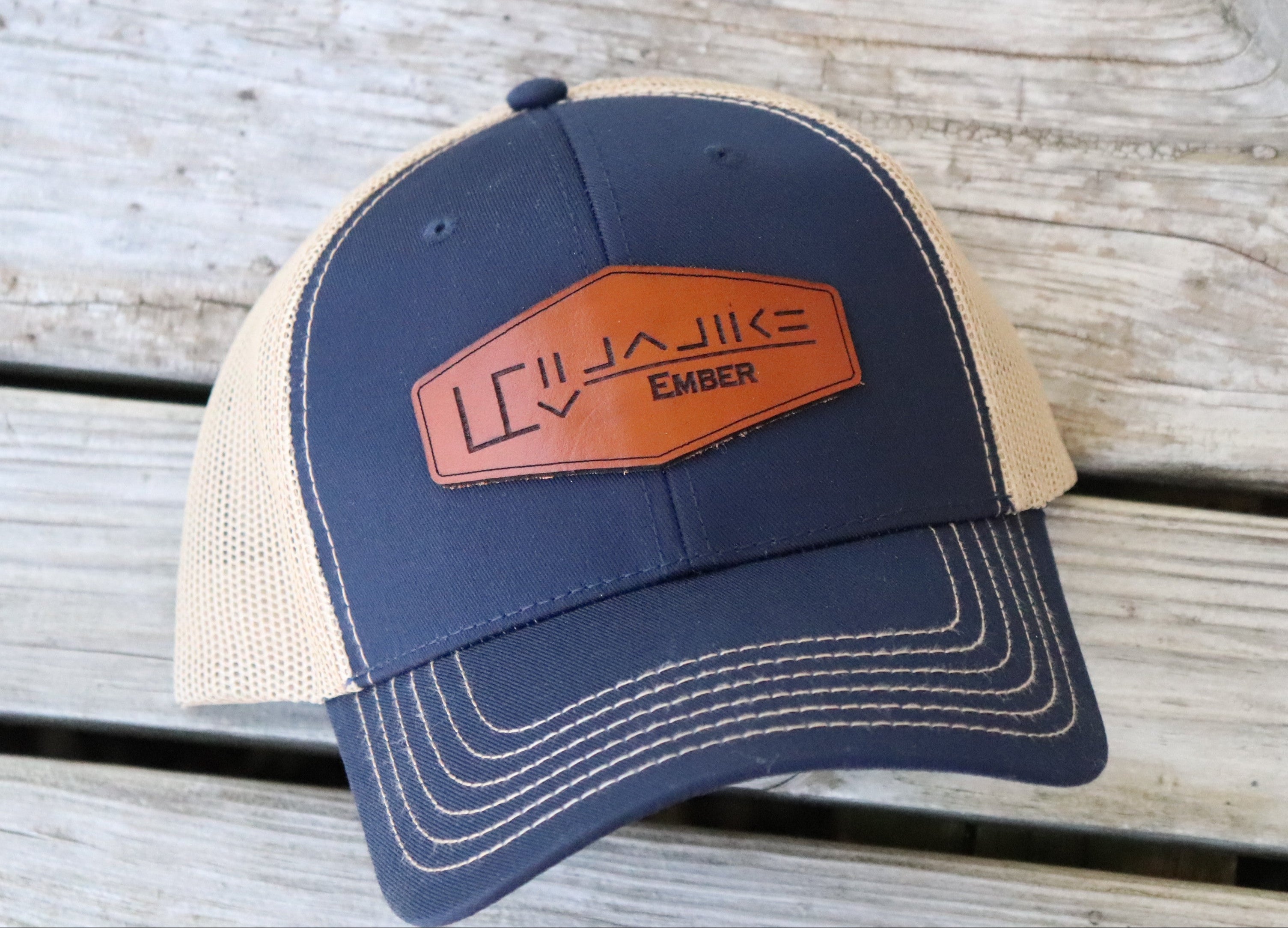 Custom Mustang Freeze Brand Leather Patch Hat