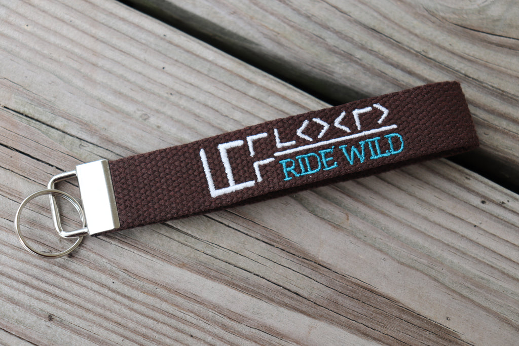 Mustang Freeze Brand Embroidered Wristlet Strap Keychain | Custom