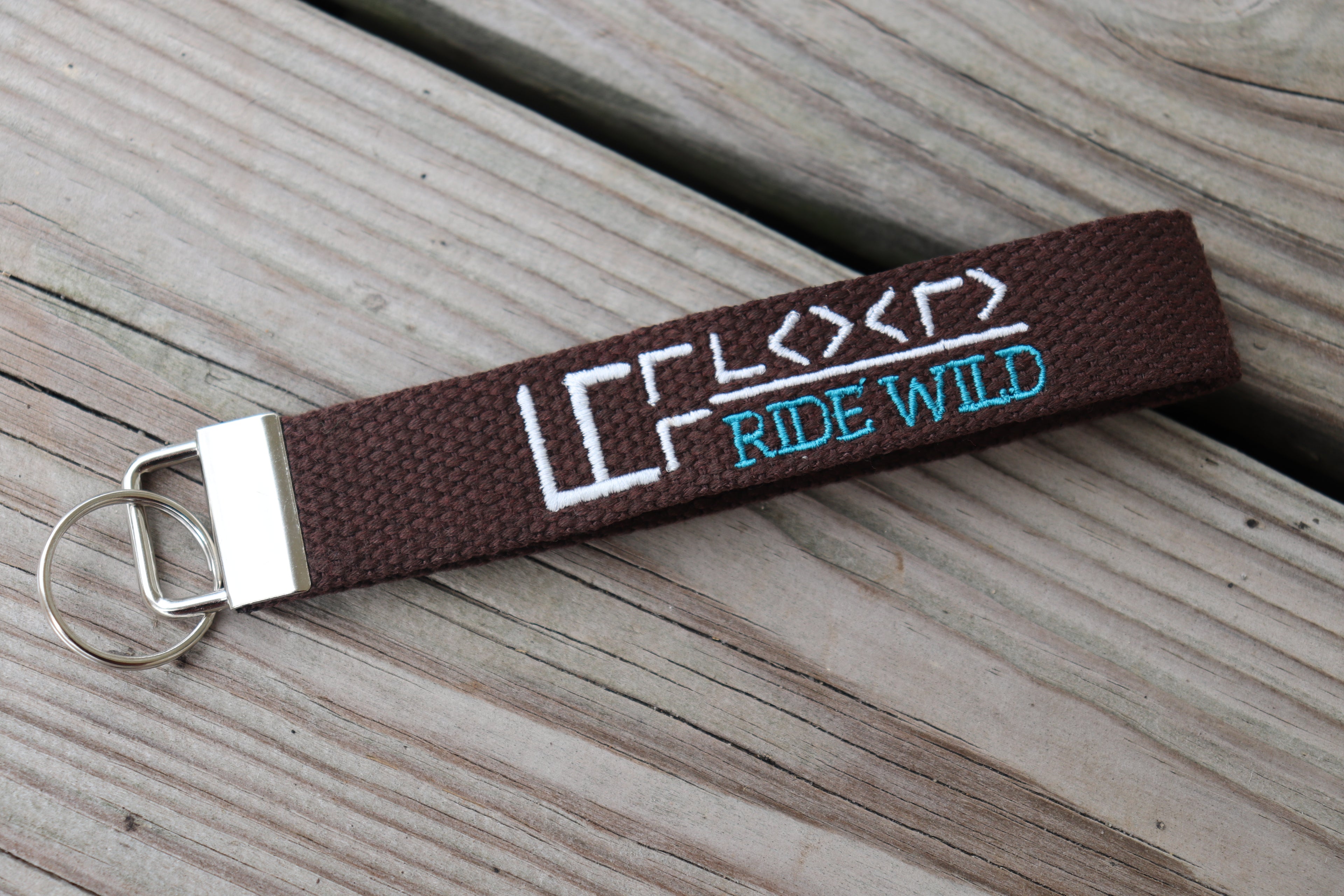 Mustang Freeze Brand Embroidered Wristlet Strap Keychain | Custom