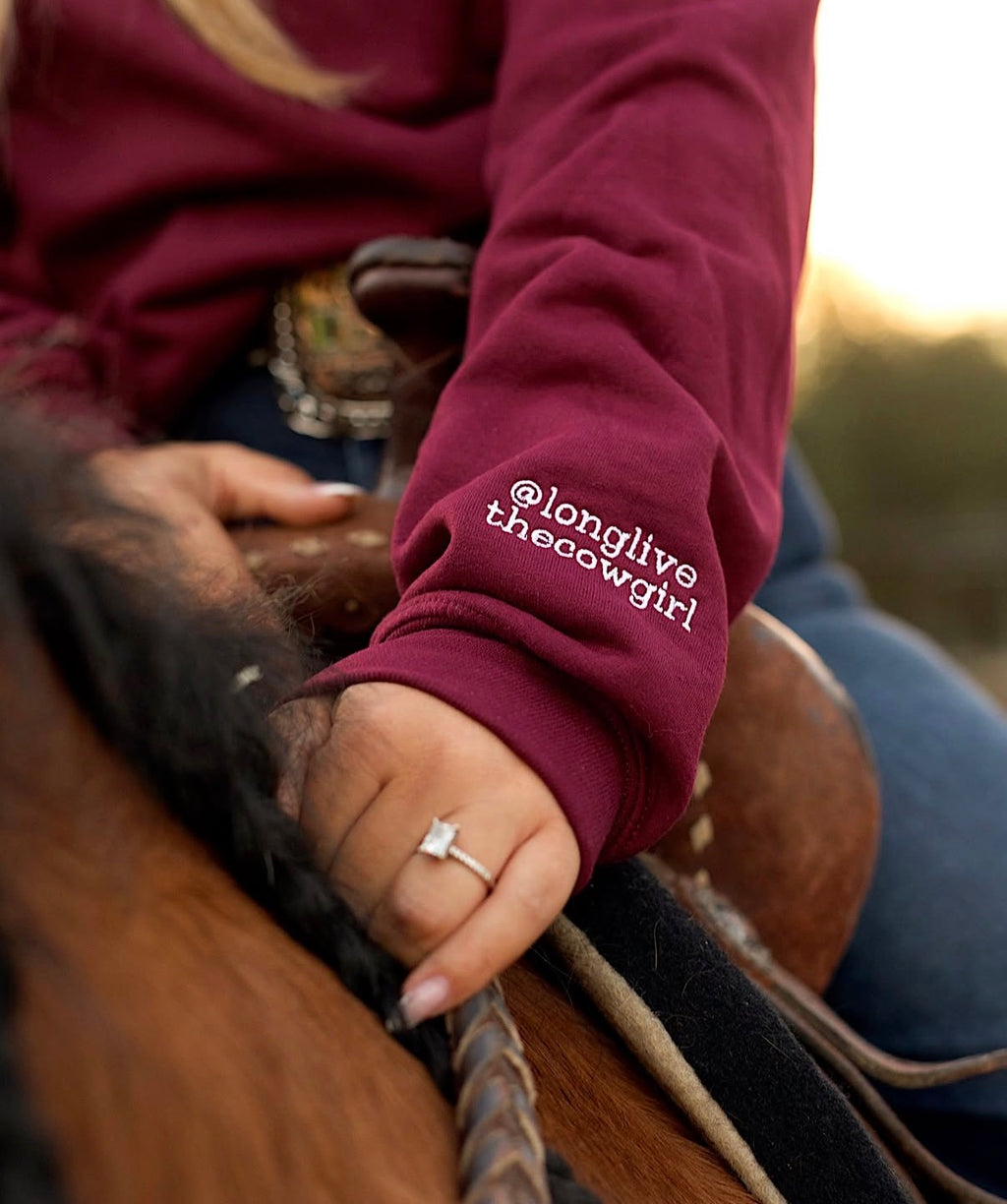 Jesus Loving Cowgirl Crewneck with optional sleeve customization