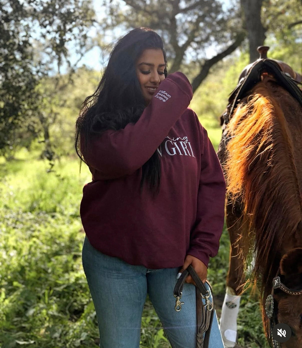 Jesus Loving Cowgirl Crewneck with optional sleeve customization